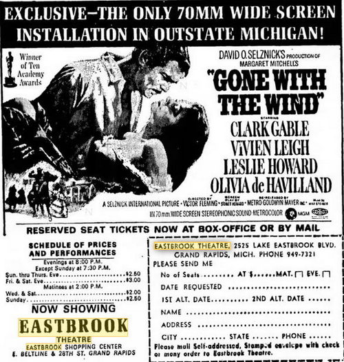 Eastbrook Theatre (The Orbit Room) - 1968 Ad